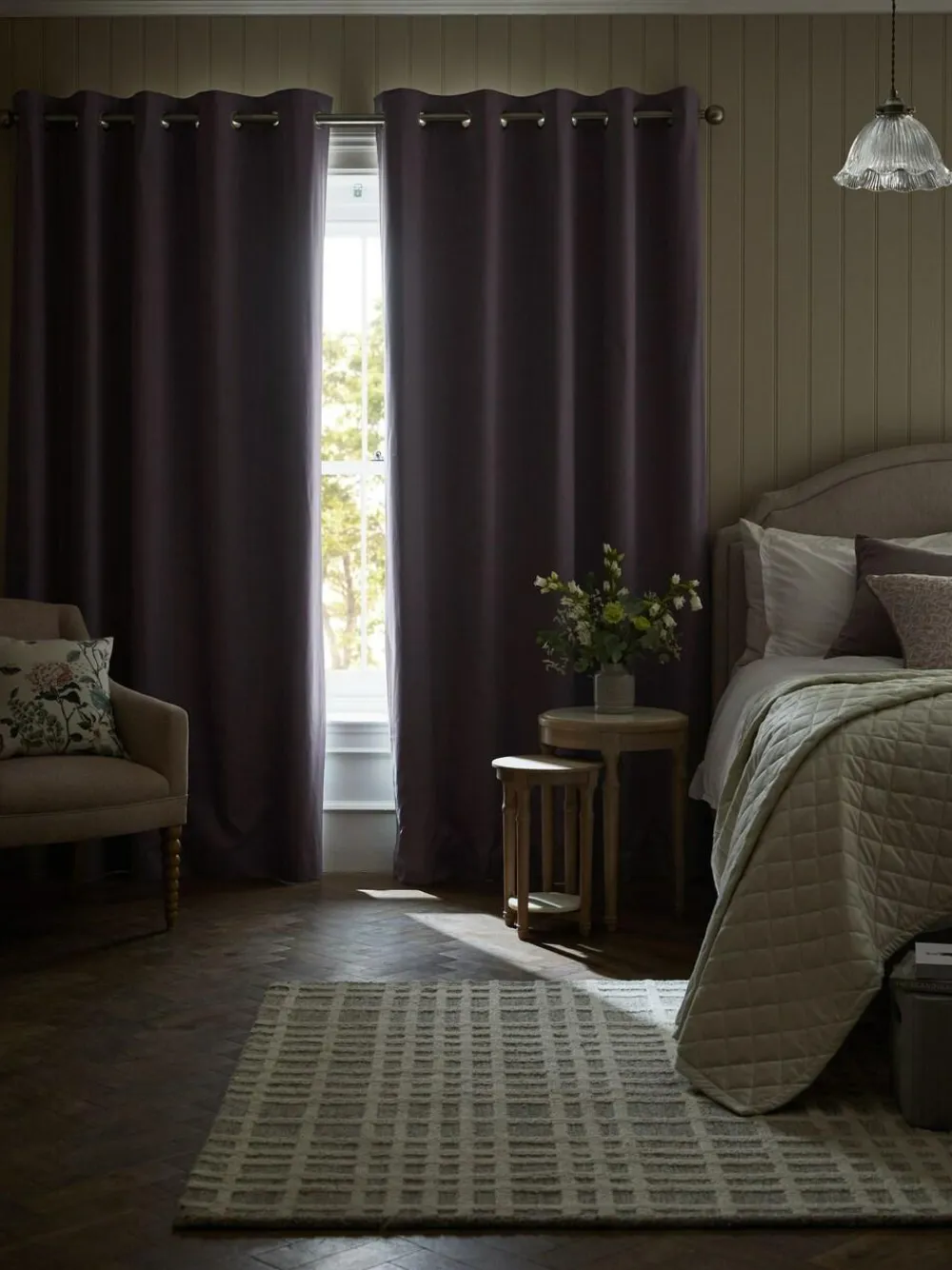 Sale Next Purple Elderberry Blackout/Thermal Cotton Eyelet Curtains