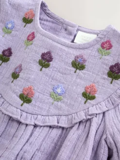 Sale Next Purple Embroidered Baby Bloomer Romper (0mths-2yrs)