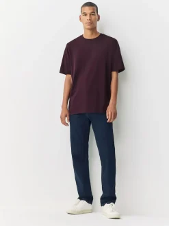 Next Purple Fig Regular Fit Essential Crew Neck Cotton T-Shirt