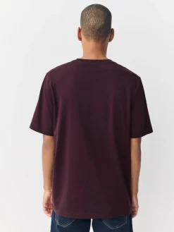 Next Purple Fig Regular Fit Essential Crew Neck Cotton T-Shirt