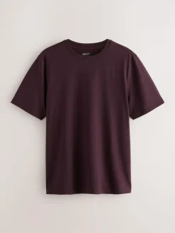 Next Purple Fig Regular Fit Essential Crew Neck Cotton T-Shirt