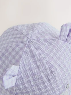 Next Purple Gingham Baby Embroidered Bear Legionnaire Hat (0mths-2yrs)^ Newborn Accessories|Hats & Scratch Mitts