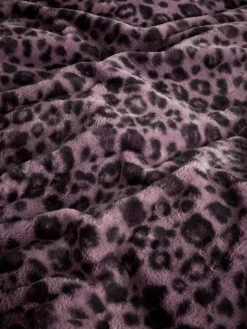 Best Next Faux Fur Duvet Cover and Pillowcase Set Purple Leopard Print