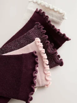 Next Purple Lettuce Welt Ankle Socks 5 Pack^Women Socks & Tights