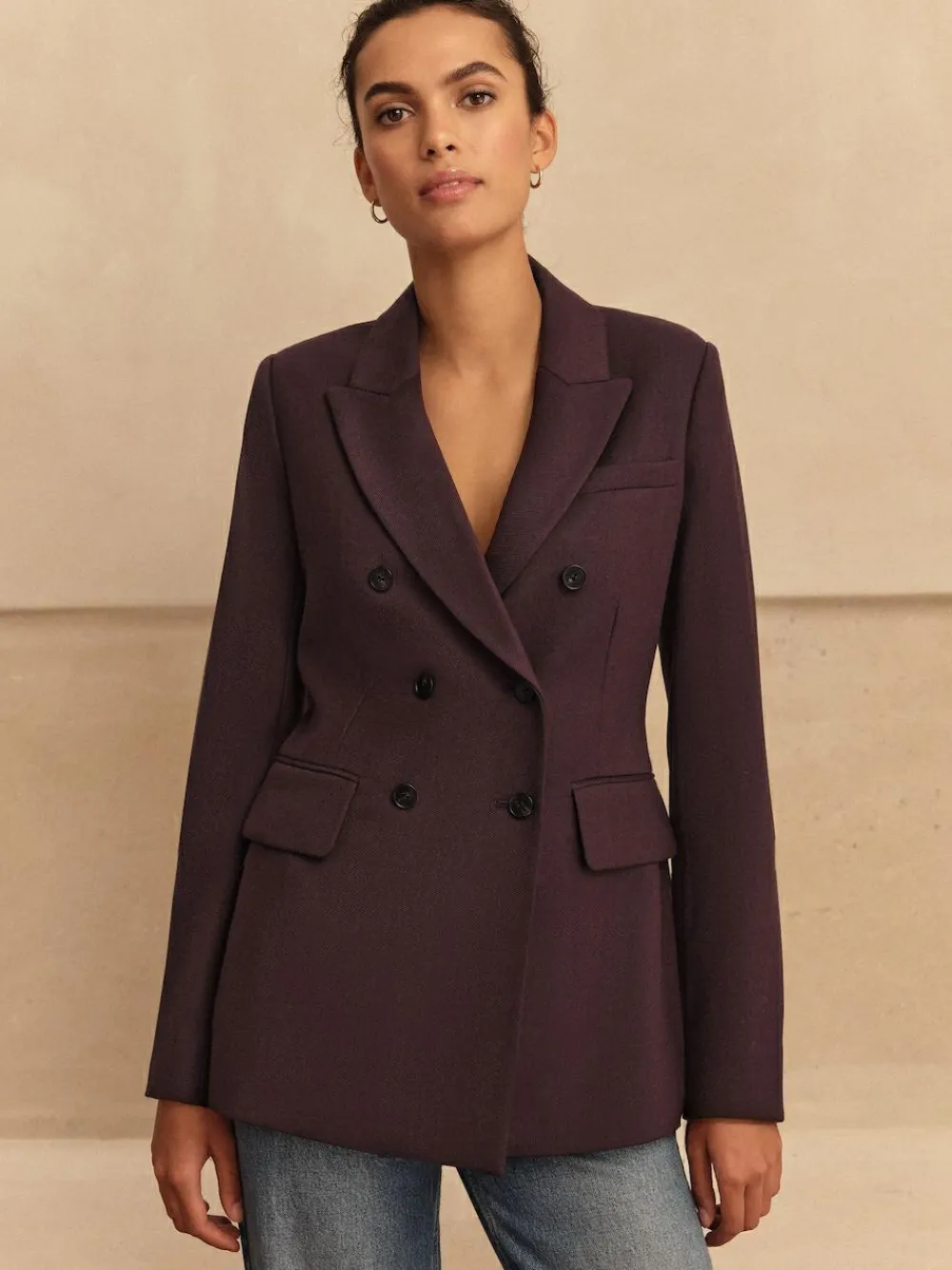 Online Next Purple N.Premium Wool Blend Twill Blazer