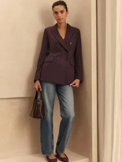 Online Next Purple N.Premium Wool Blend Twill Blazer