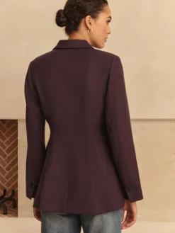 Online Next Purple N.Premium Wool Blend Twill Blazer