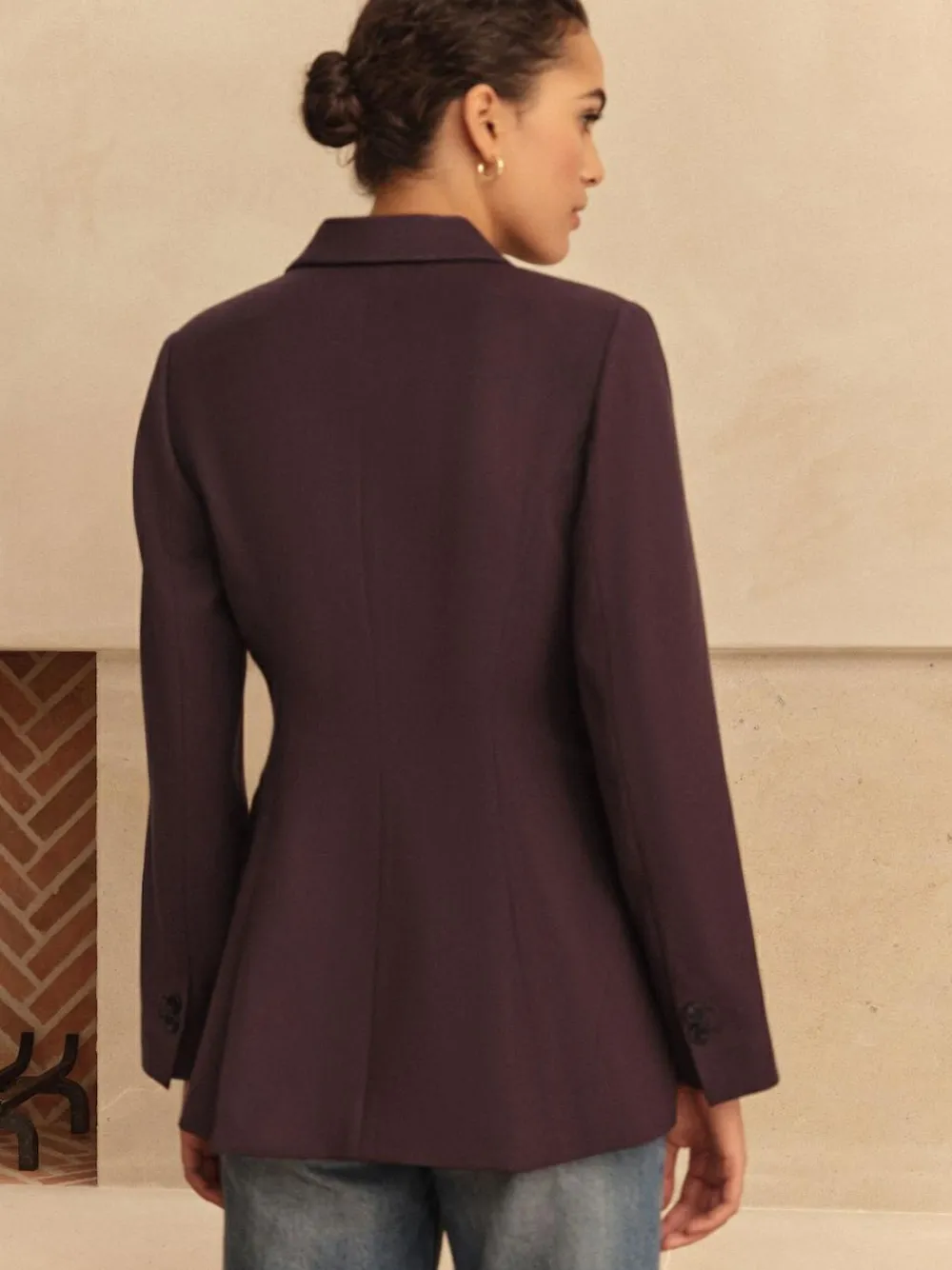 Online Next Purple N.Premium Wool Blend Twill Blazer