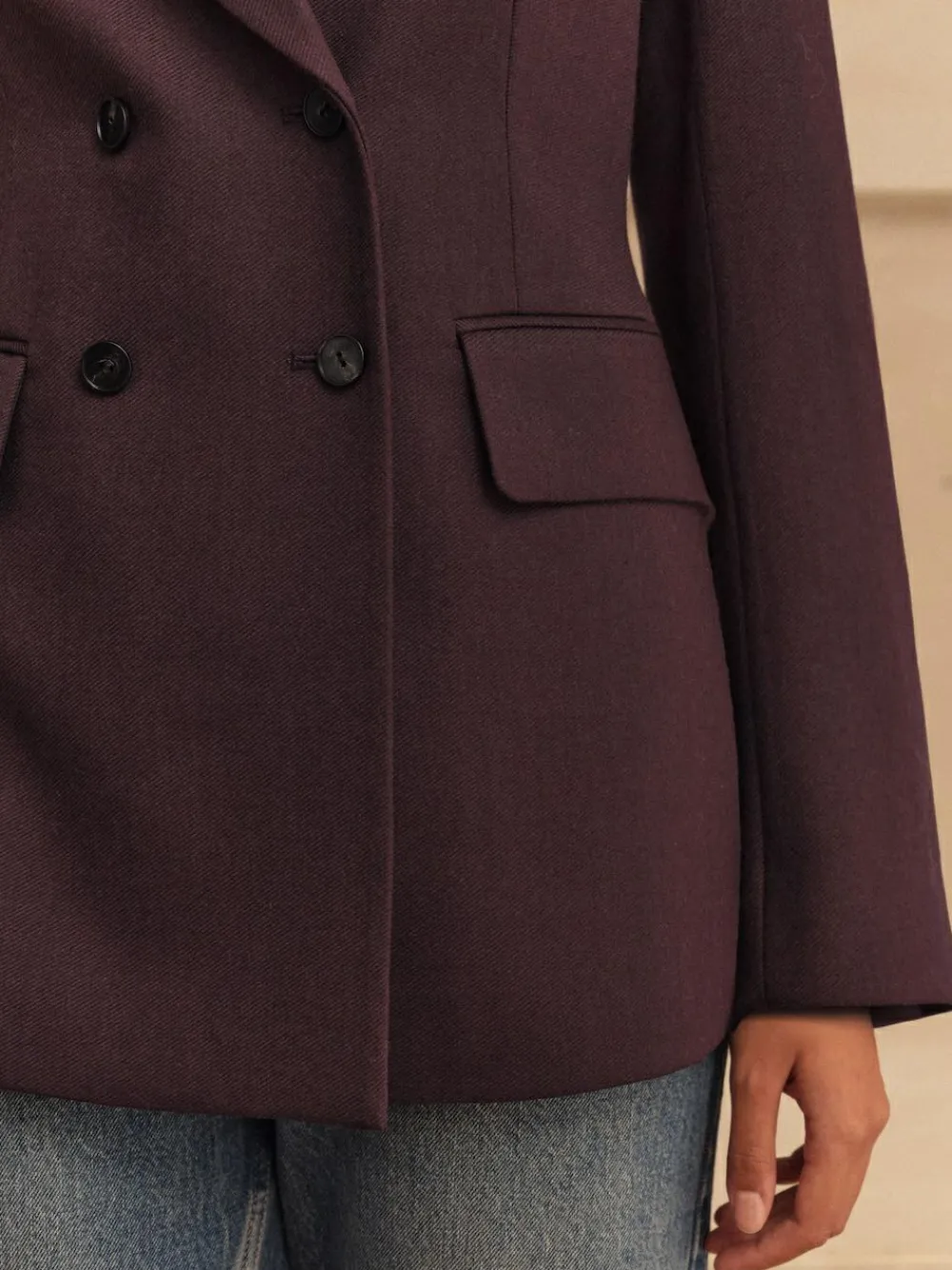 Online Next Purple N.Premium Wool Blend Twill Blazer