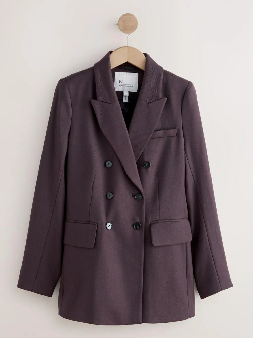 Online Next Purple N.Premium Wool Blend Twill Blazer