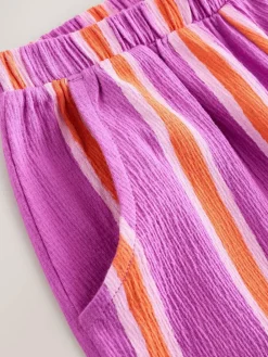 Next Purple Orange Stripe Barrel Leg Trousers (3mths-7yrs)^ Baby Girls|Pants & Leggings