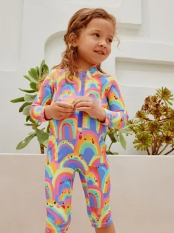 Next Long Leg Sunsafe Swimsuit (3mths-7yrs) Purple Rainbow