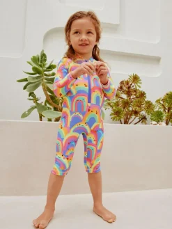 Next Long Leg Sunsafe Swimsuit (3mths-7yrs) Purple Rainbow