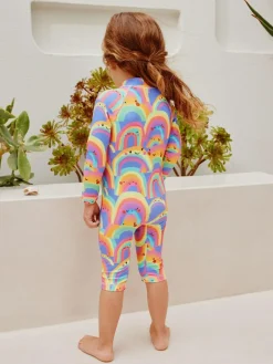 Next Long Leg Sunsafe Swimsuit (3mths-7yrs) Purple Rainbow