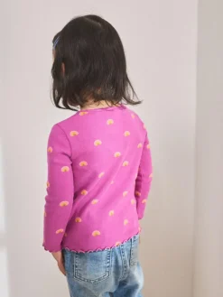 Online Next Purple Rainbow Rib Long Sleeve T-Shirt (3mths-7yrs)