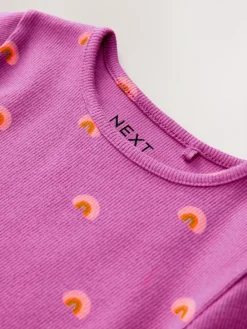 Online Next Purple Rainbow Rib Long Sleeve T-Shirt (3mths-7yrs)
