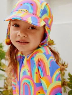 Clearance Next Swim Legionnaire Hat (3mths-10yrs) Purple Rainbow