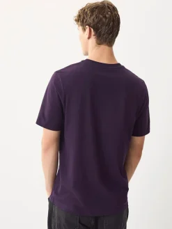 Next Purple Regular Fit Essential Crew Neck Cotton T-Shirt^ Tops & T-Shirts