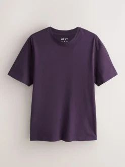 Next Purple Regular Fit Essential Crew Neck Cotton T-Shirt^ Tops & T-Shirts