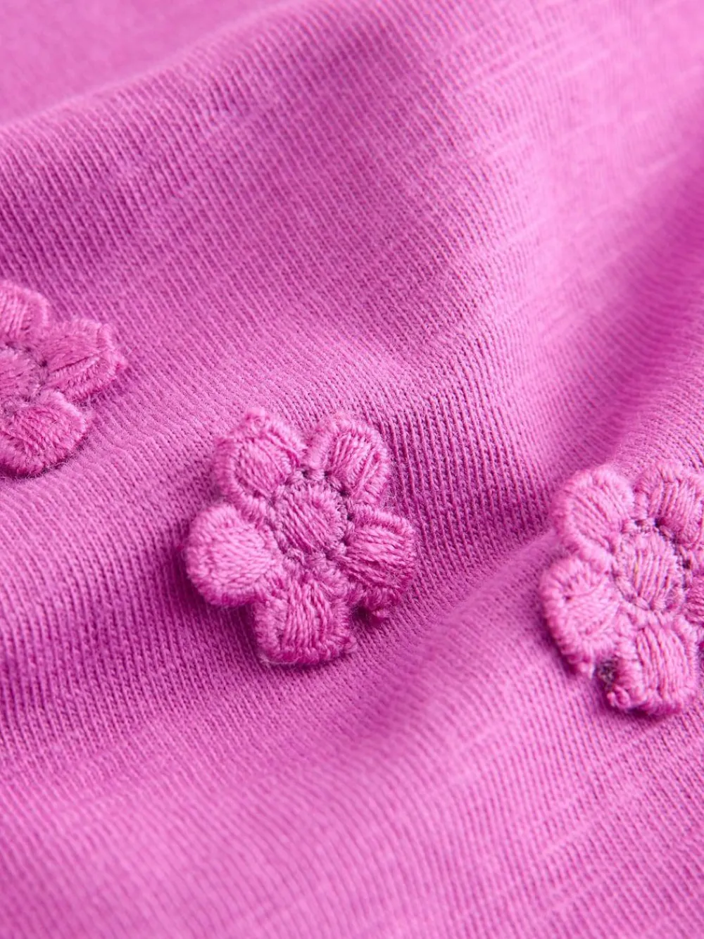 New Next Short Sleeve Heart Embroidered Top (3mths-7yrs) Purple