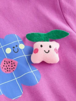 Next Purple Short Sleeve T-Shirt and Joggers Barrel Set (3mths-7yrs)^ Baby Girls|Tops