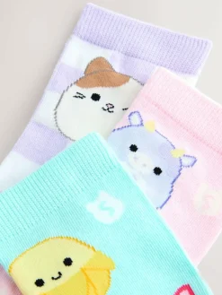 Hot Next Purple/Aqua Cotton Rich Squishmallows Ankle Socks 3 Pack