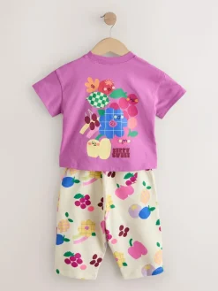 New Next Top & Trousers Set 2 Pack (3mths-7yrs) Purple/Green