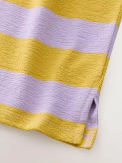New Next Textured Long Sleeve Top (3-16yrs) Purple/Ochre Stripe