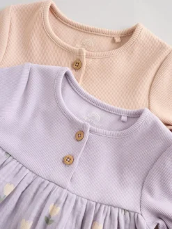 Next Purple/Pink Baby Woven Dress 2 Pack (0mths-3yrs)^ Dresses