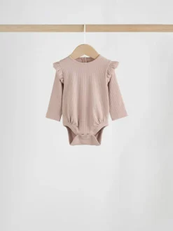 Discount Next Baby Long Sleeve Frill Bodysuits 4 Pack (0mths-2yrs) Purple/Yellow/Cream Ditsy
