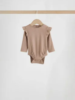 Discount Next Baby Long Sleeve Frill Bodysuits 4 Pack (0mths-2yrs) Purple/Yellow/Cream Ditsy