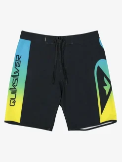 Hot Quiksilver Black Surfsilk Holmes 20 Logo Swim Shorts