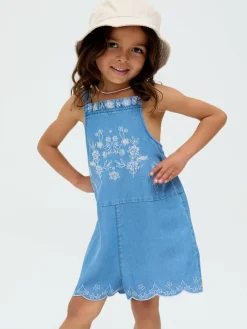 Best Raffya Blue Rachel Embroidered 100% Cotton Romper