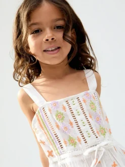 Raffya Cream Penny 100% Cotton Vest^ Vests