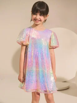 Next Angel Sleeve Sequin Party Dress (3-16yrs)^ Dresses