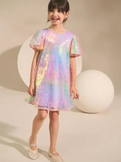 Next Angel Sleeve Sequin Party Dress (3-16yrs)^ Dresses