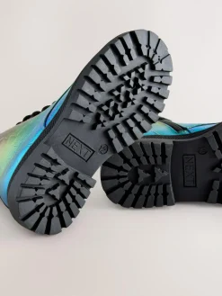 Next Rainbow Metallic Wide Fit (G) Warm Lined Lace-Up Ankle Boots^ Boots & Wellies