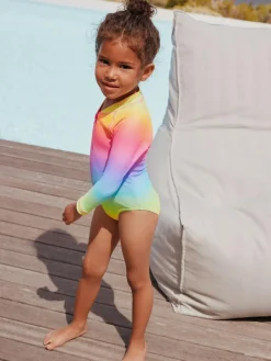 Best Next Rainbow Ombre Long Sleeve Sunsafe Swimsuit (3mths-16yrs)