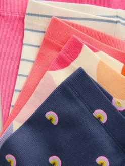 Online Next Ribbed Leggings 5 Pack (3mths-7yrs) Rainbow