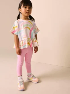 New Next Rainbow Short Sleeve Peplum T-Shirt (3mths-7yrs)
