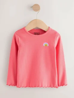 Next Rainbow Spot Long Sleeve Rib Tops 5 Pack (3mths-7yrs)^ Tops|Nightwear