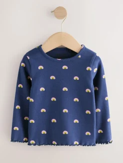 Next Rainbow Spot Long Sleeve Rib Tops 5 Pack (3mths-7yrs)^ Tops|Nightwear