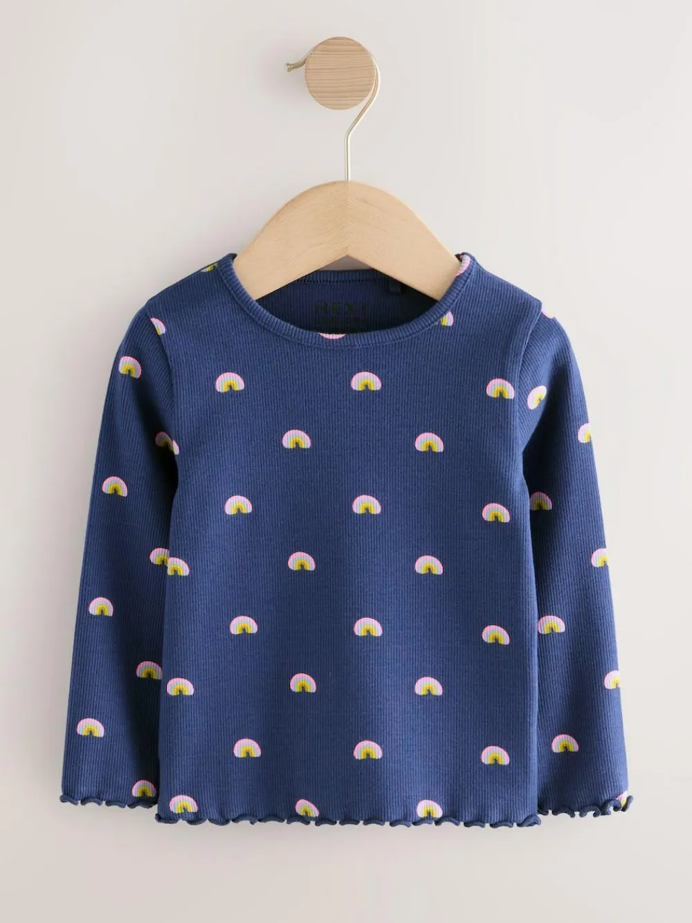 Next Rainbow Spot Long Sleeve Rib Tops 5 Pack (3mths-7yrs)^ Tops|Nightwear