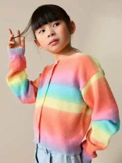 Next Rainbow Stripe Button Up Cardigan (3-16yrs)