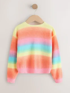 Next Rainbow Stripe Button Up Cardigan (3-16yrs)