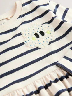 Next Rainbow Stripe Long Sleeve Embellished Dress (3mths-7yrs)^ Dresses|Dresses