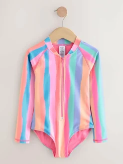 Next Rainbow Stripe Long Sleeve Sunsafe Swimsuit (3mths-16yrs)^ Swimwear