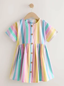 Next Stripe Short Sleeve Button Through Dress (3-16yrs)^ Dresses