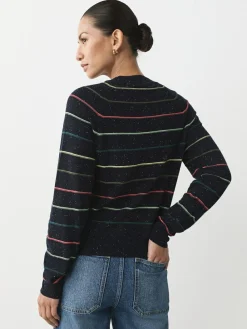Clearance Next Rainbow Stripe Soft Touch Crew Neck Cotton Rich Jumper