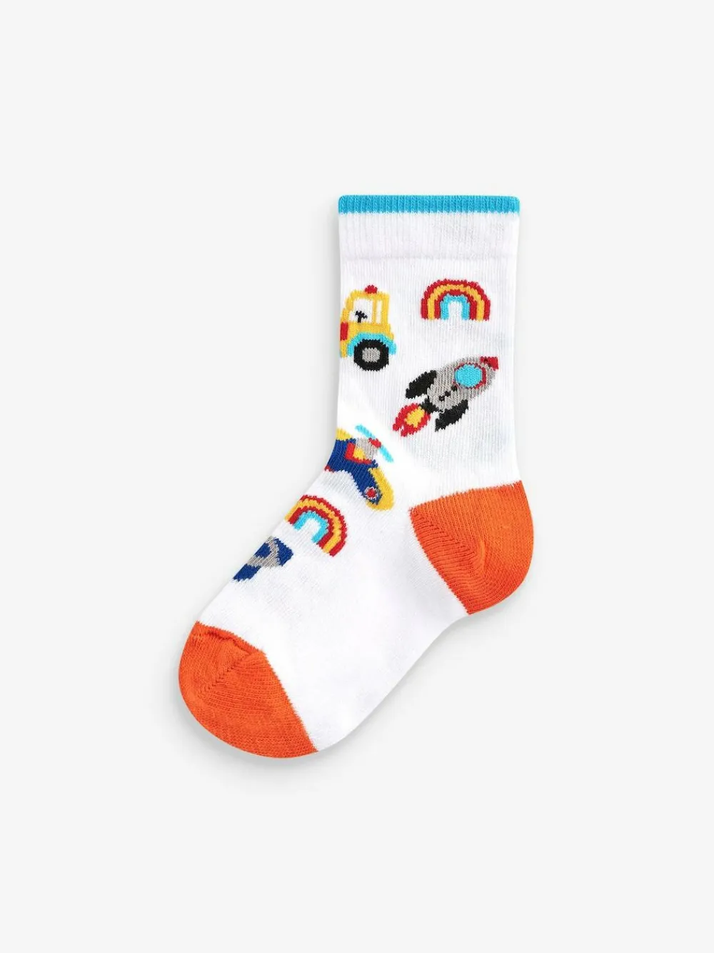 Best Next Rainbow Stripe Transport Cotton Rich Socks 7 Pack